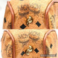 MCM Visetos Top Handle/Shoulder Bag Cognac Canvas/Leather 13.75x8.5x8