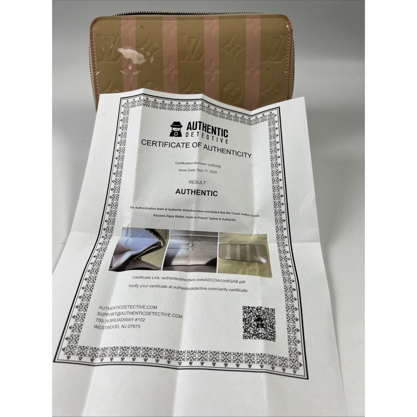 Louis Vuitton Vernis Rayeur Zippy Wallet 7.6 inch ladies