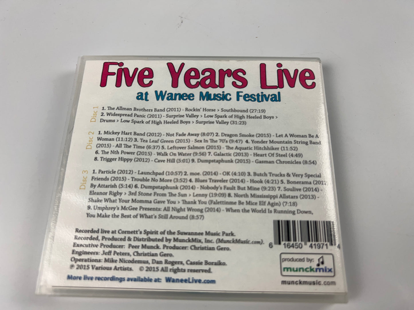 Wanee Music Festival 5 Year Compilation 3 CD Set