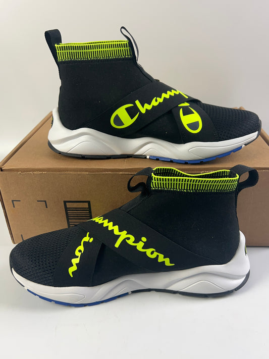 Mens Champion Rally Crossover High Top Shoes Size 11 Black Neon Green White Repl Box