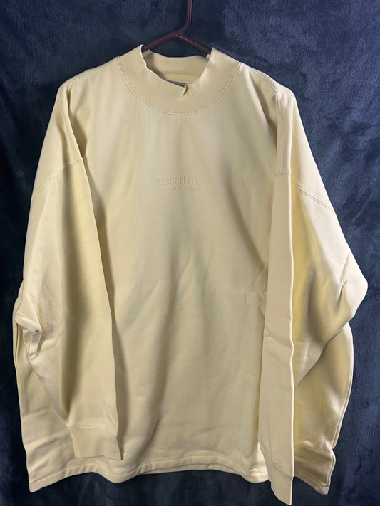Essentials Fear of God Long Sleeve Crew Neck Sweater Size XL Canary Yellow NWT