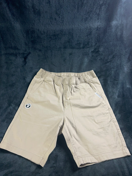 AAPENow Badge Woven Shorts in Tan Men's SZ Small