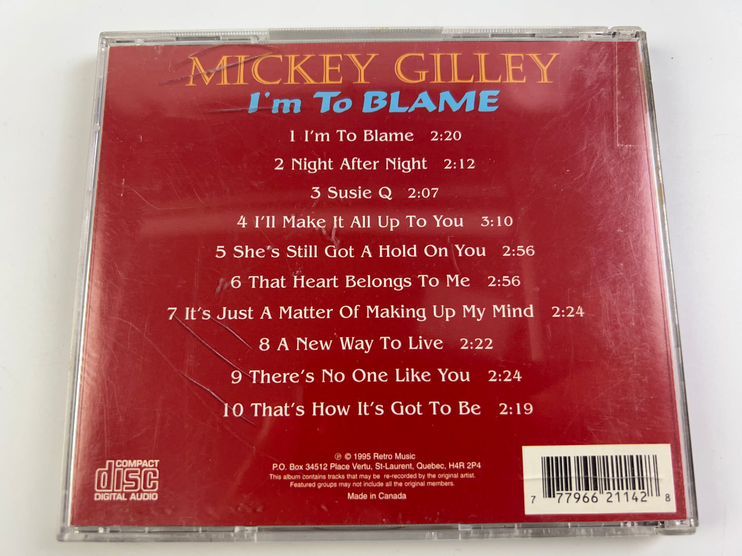 I'm to Blame by Mickey Gilley (CD, Apr-2007, Prime Cuts)