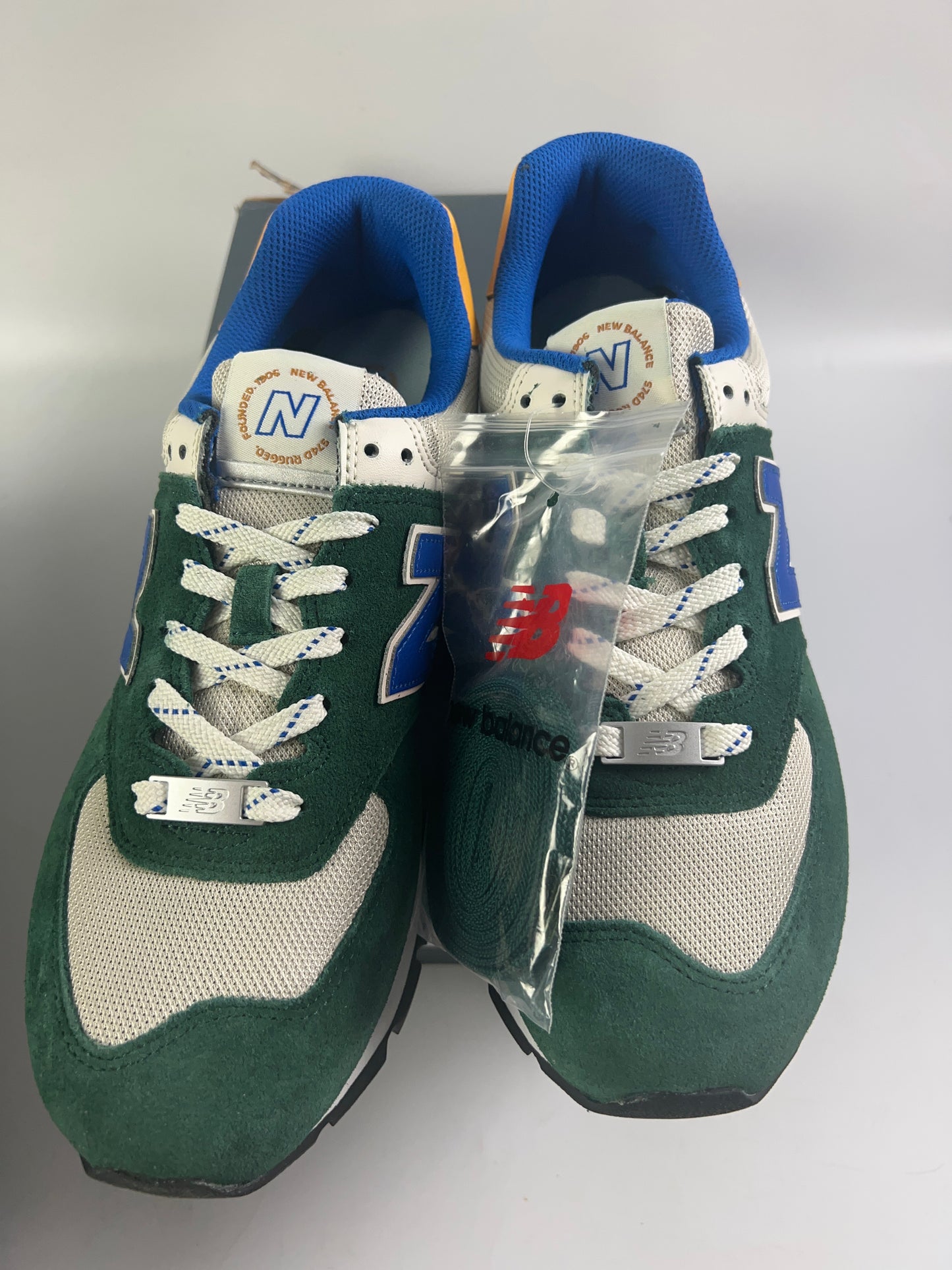 New Balance 574 Rugged Classic Green Blue Sneakers ML574DVG Mens Sz 11