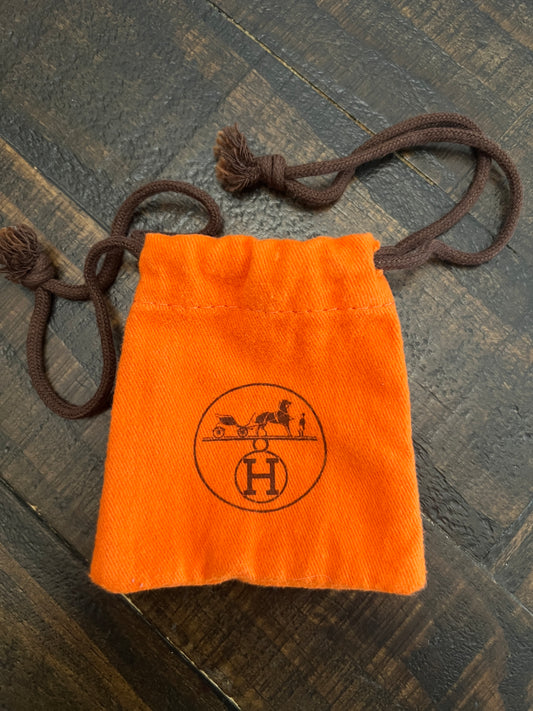 Hermes Dust Bag Orange 3" x 3.5"