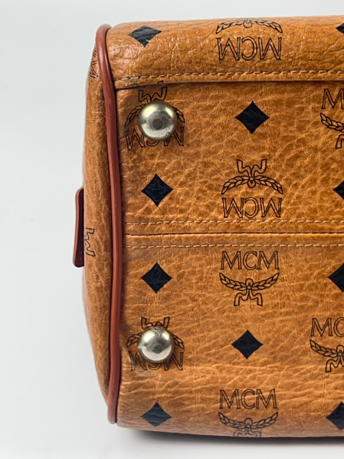 MCM Hand Bag Brown Visetos Pattern # L4962 10x6x6