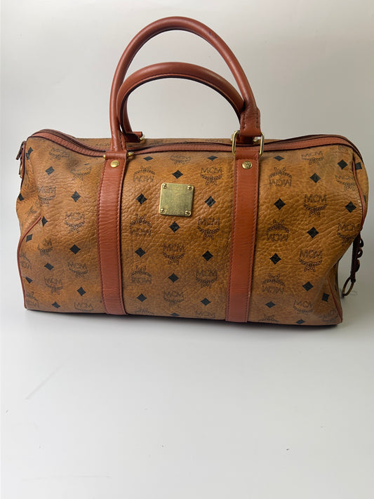 MCM Boston Shoulder Bag Leather Visetos Pattern V4659 16x7x8 (No Strap)