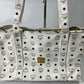 MCM Leather large tote shopper bag -Wh/Blue