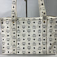 MCM Leather large tote shopper bag -Wh/Blue