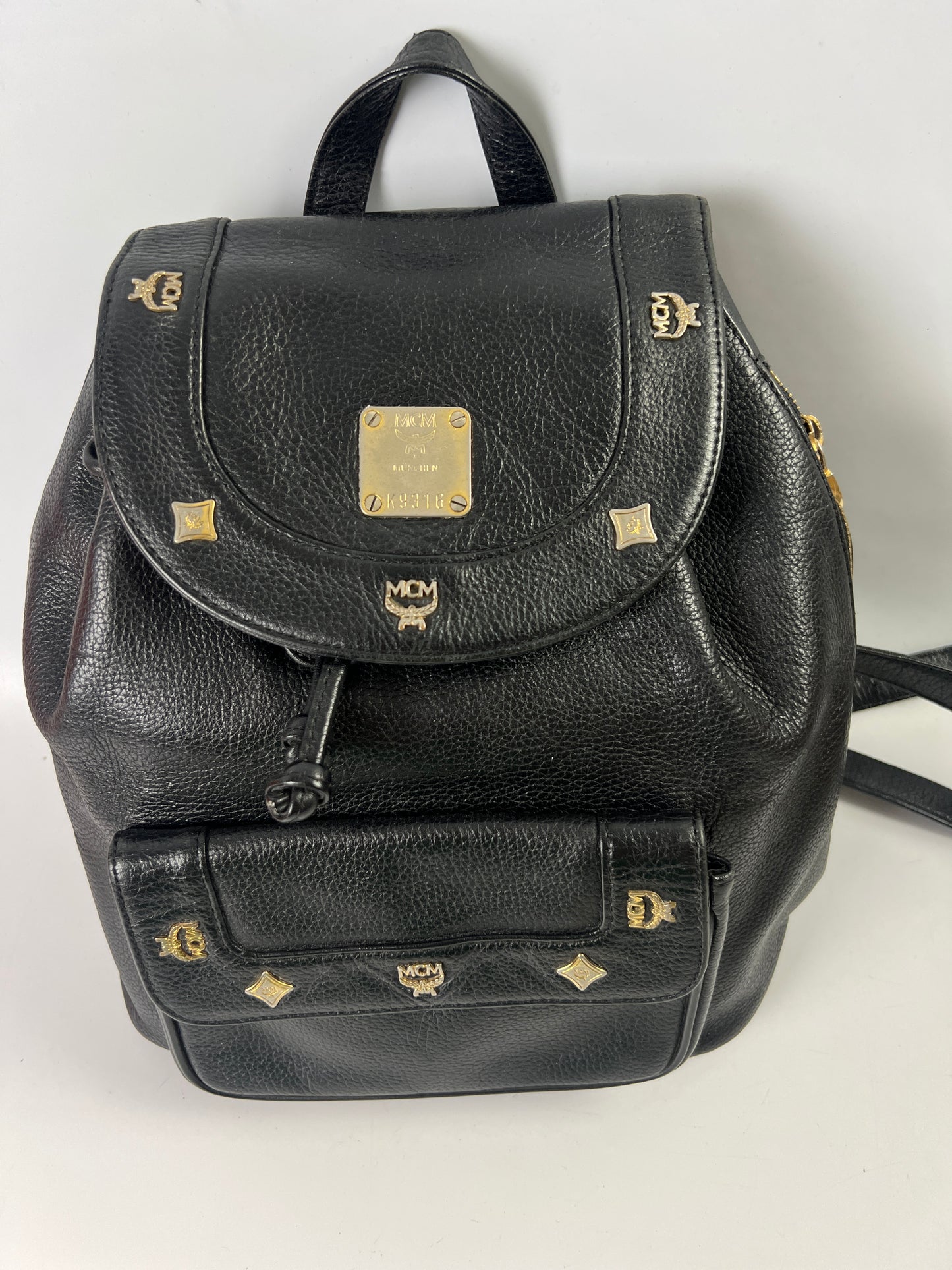 MCM Leather Backpack Black