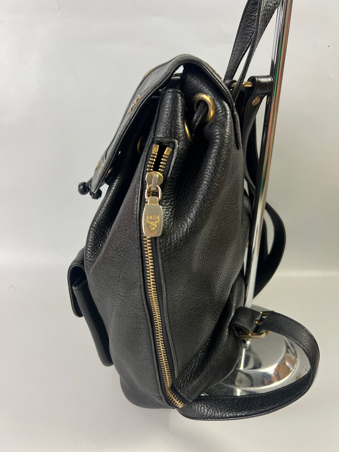 MCM Leather Backpack Black