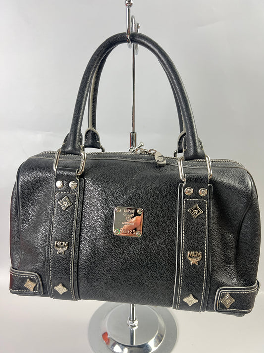 MCM Boston Bag Black 12x6x7