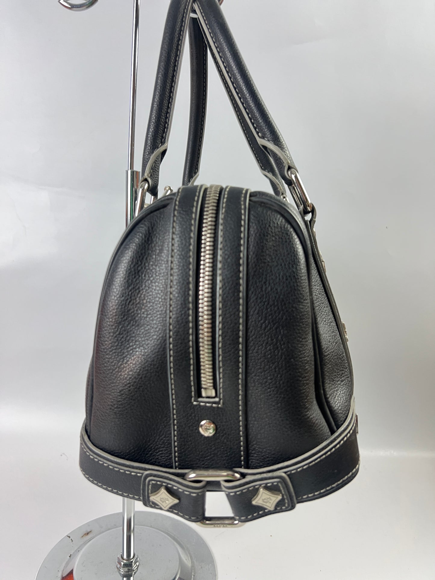 MCM Boston Bag Black 12x6x7