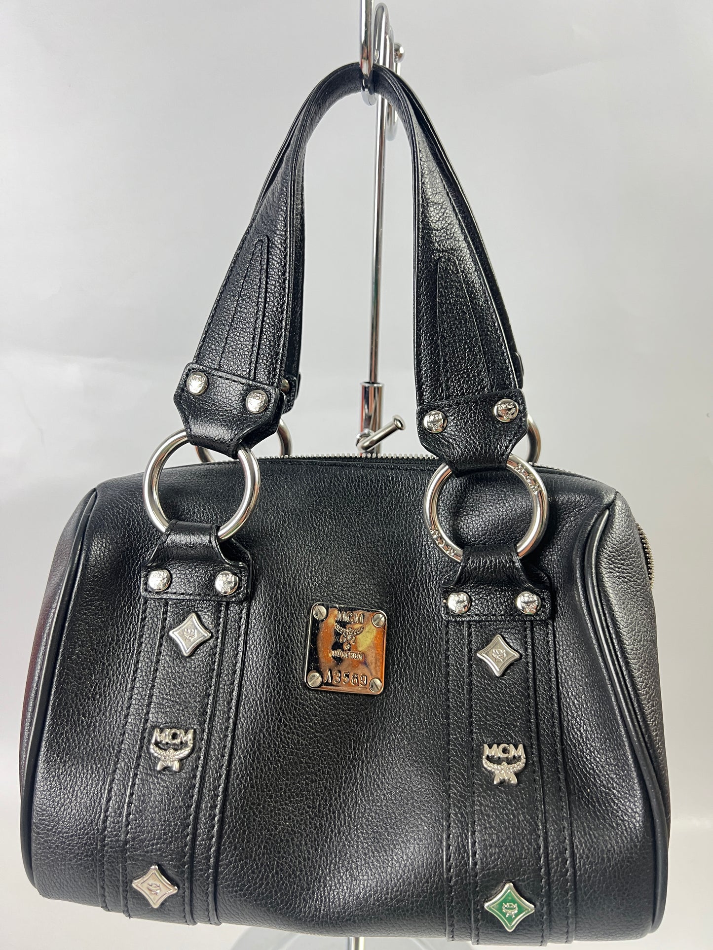 MCM Mini Boston Bag Black 9x5x6