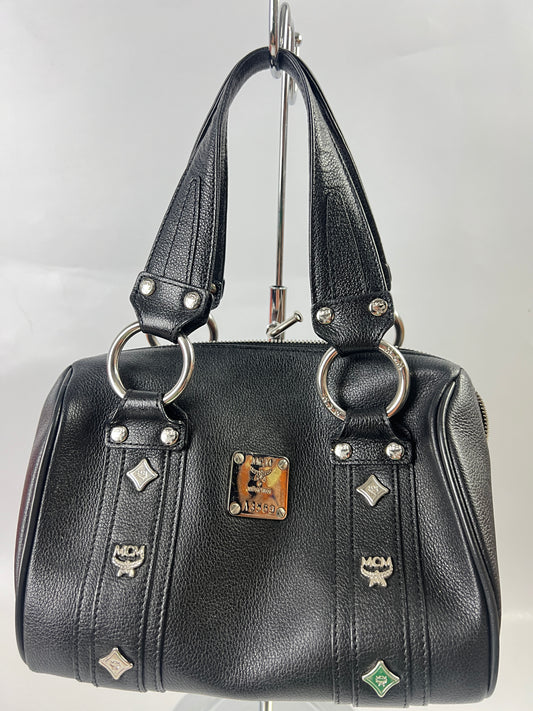 MCM Mini Boston Bag Black 9x5x6