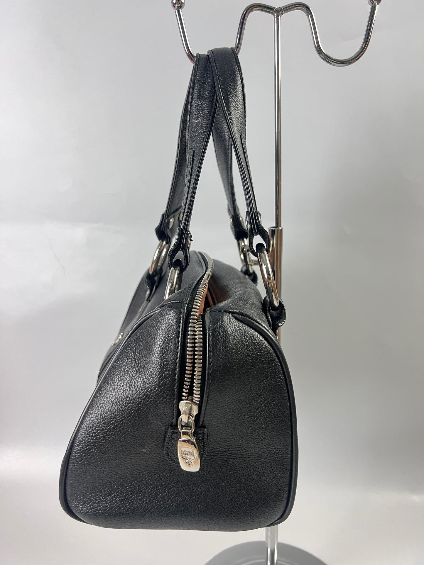 MCM Mini Boston Bag Black 9x5x6