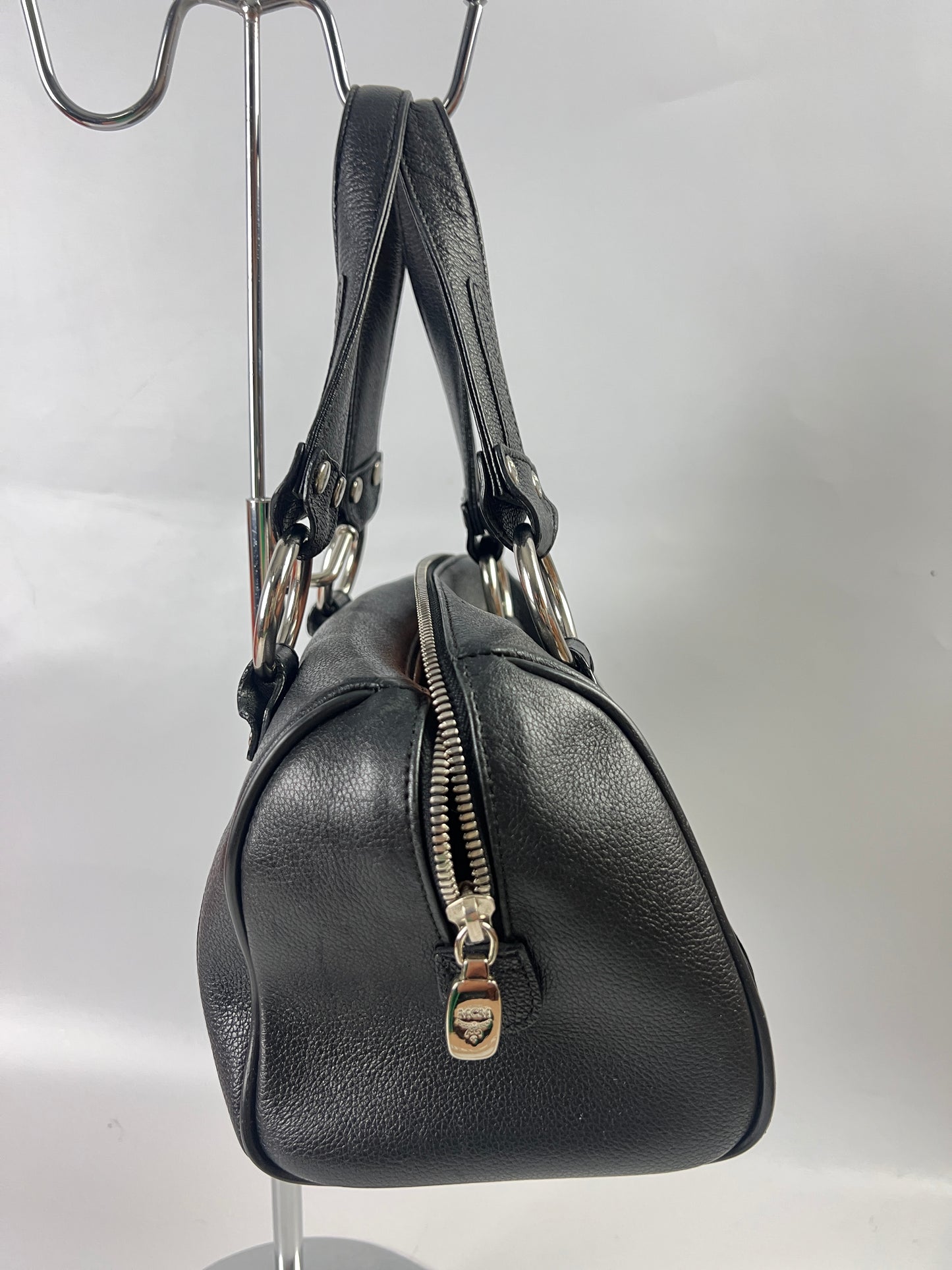 MCM Mini Boston Bag Black 9x5x6