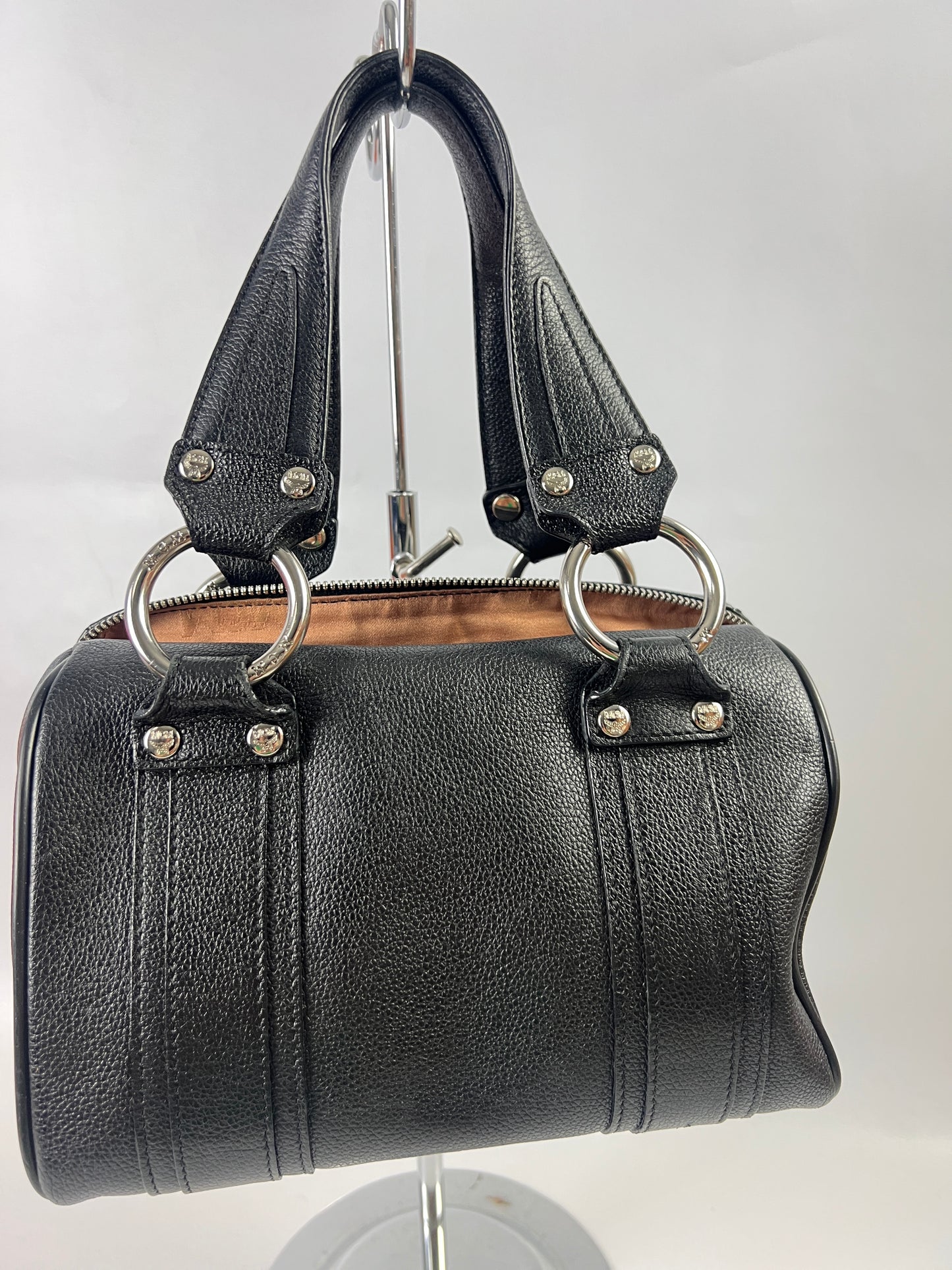 MCM Mini Boston Bag Black 9x5x6