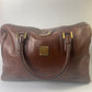 MCM Boston Bag Leather Brown Visetos Pattern Excursion G3280