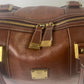 MCM Boston Bag Leather Brown Visetos Pattern Excursion G3280