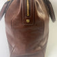 MCM Boston Bag Leather Brown Visetos Pattern Excursion G3280