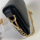 MCM Long Trifold Wallet Black/Gold w/chain-Shoulder strap Ladies