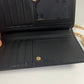 MCM Long Trifold Wallet Black/Gold w/chain-Shoulder strap Ladies