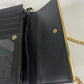 MCM Long Trifold Wallet Black/Gold w/chain-Shoulder strap Ladies