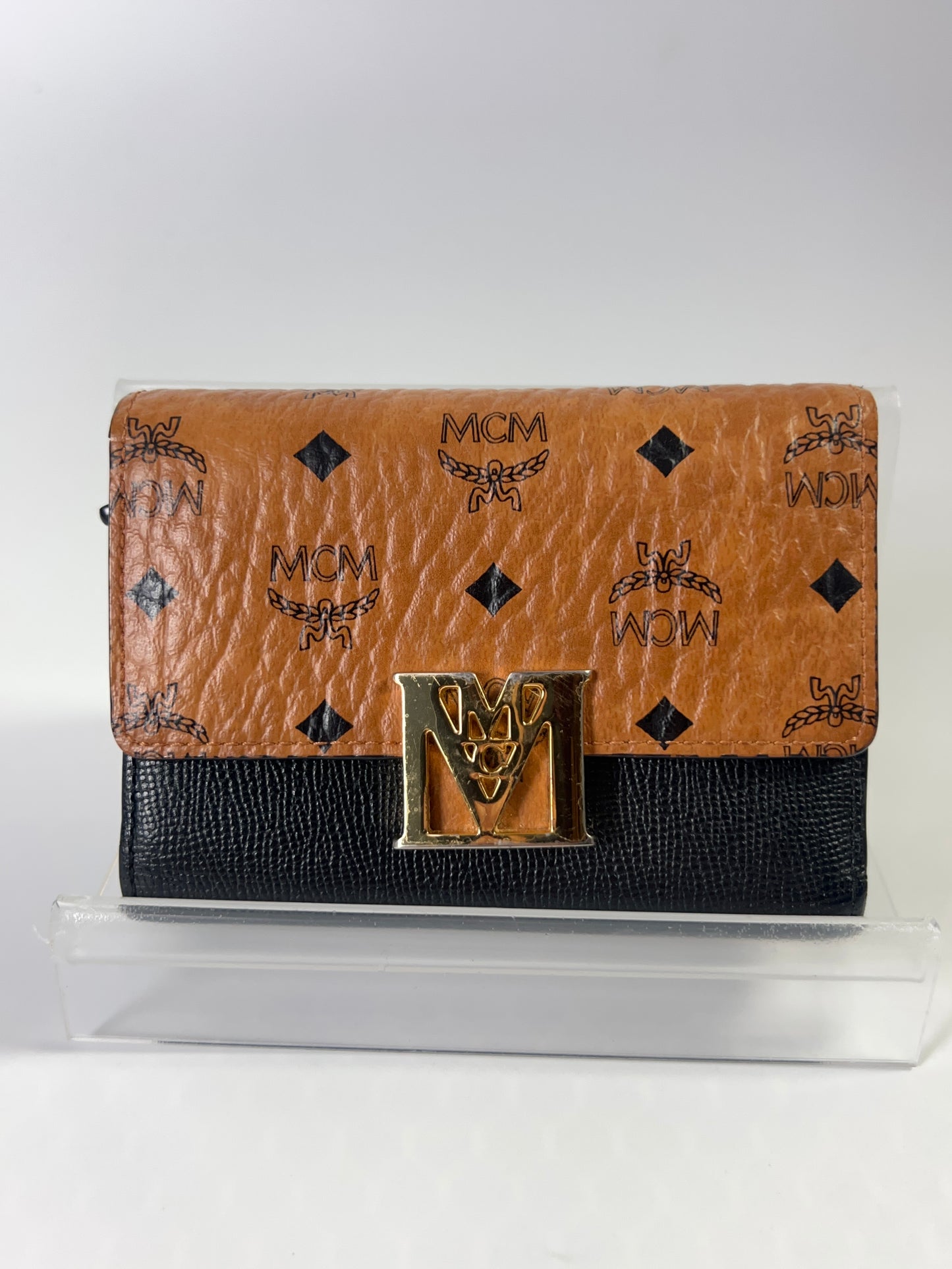 MCM Trifold Wallet Visetos Conjac Ladies