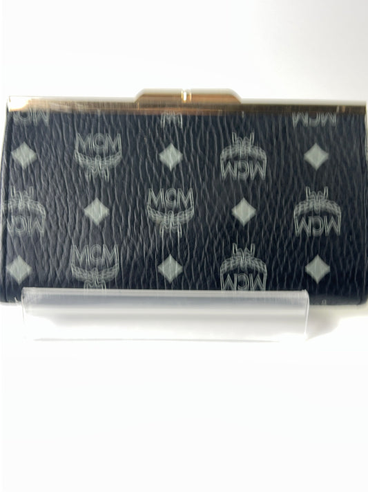 MCM Coin Wallet Visetos Black-Silver Ladies Kiss Lock