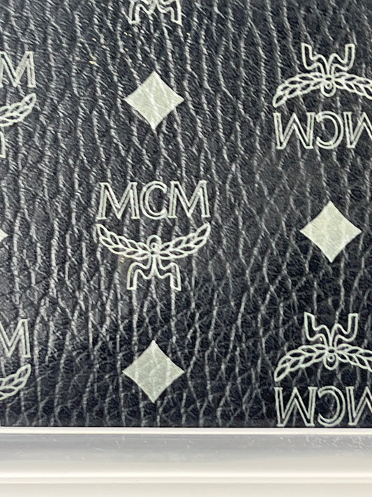 MCM Coin Wallet Visetos Black-Silver Ladies Kiss Lock