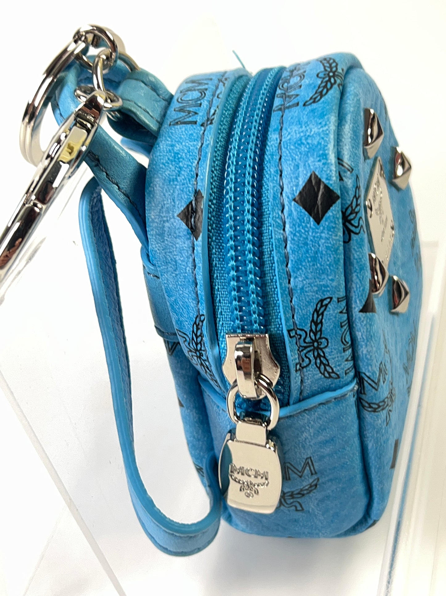 MCM Backpack Keychain Visetos Blue-Black Ladies w/dust cover