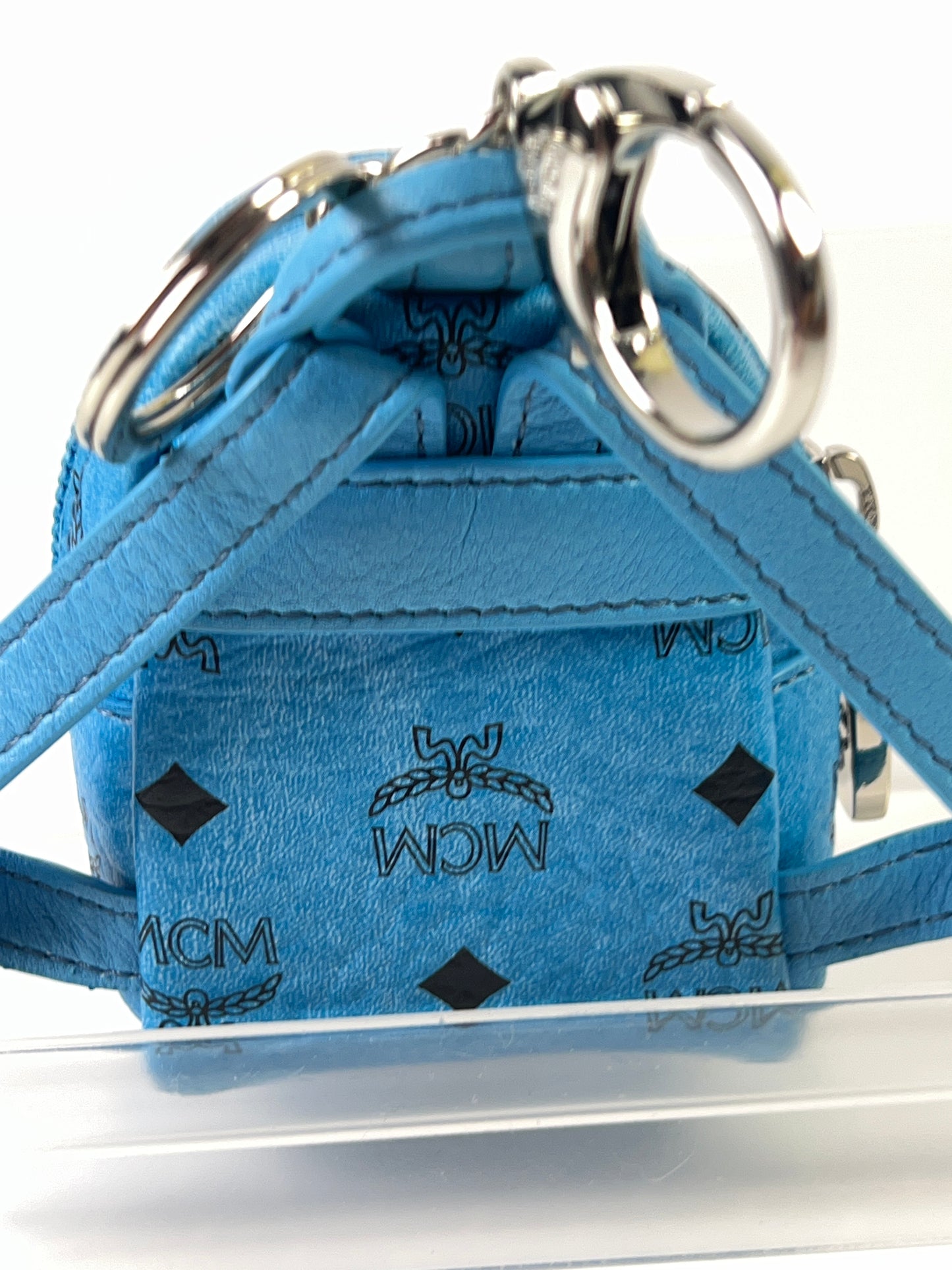 MCM Backpack Keychain Visetos Blue-Black Ladies w/dust cover