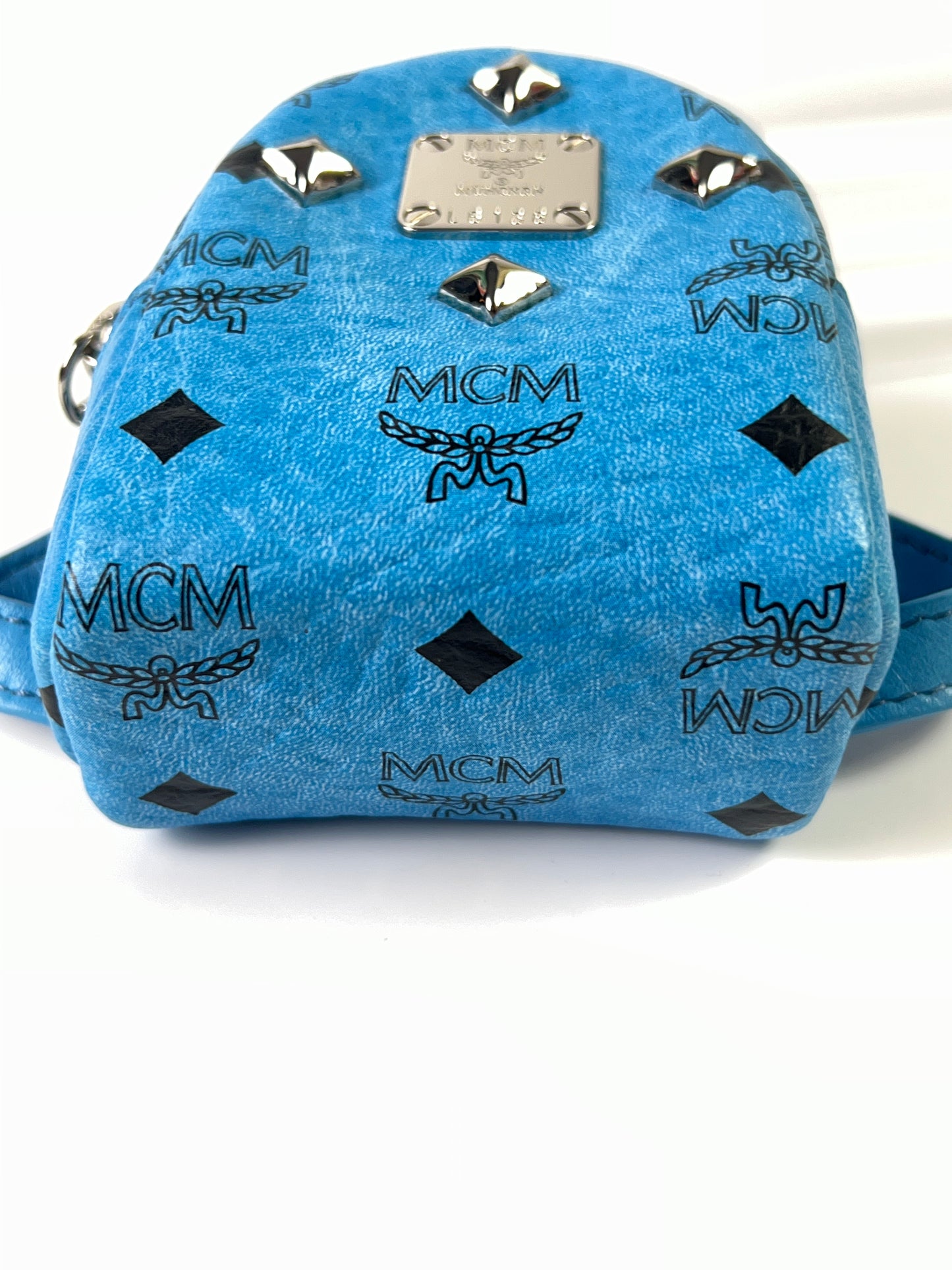 MCM Backpack Keychain Visetos Blue-Black Ladies w/dust cover