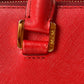 MCM Saffiano Hard Leather Tote/ Shoulder Bag Boston Bag Handbag Red