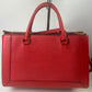 MCM Saffiano Hard Leather Tote/ Shoulder Bag Boston Bag Handbag Red