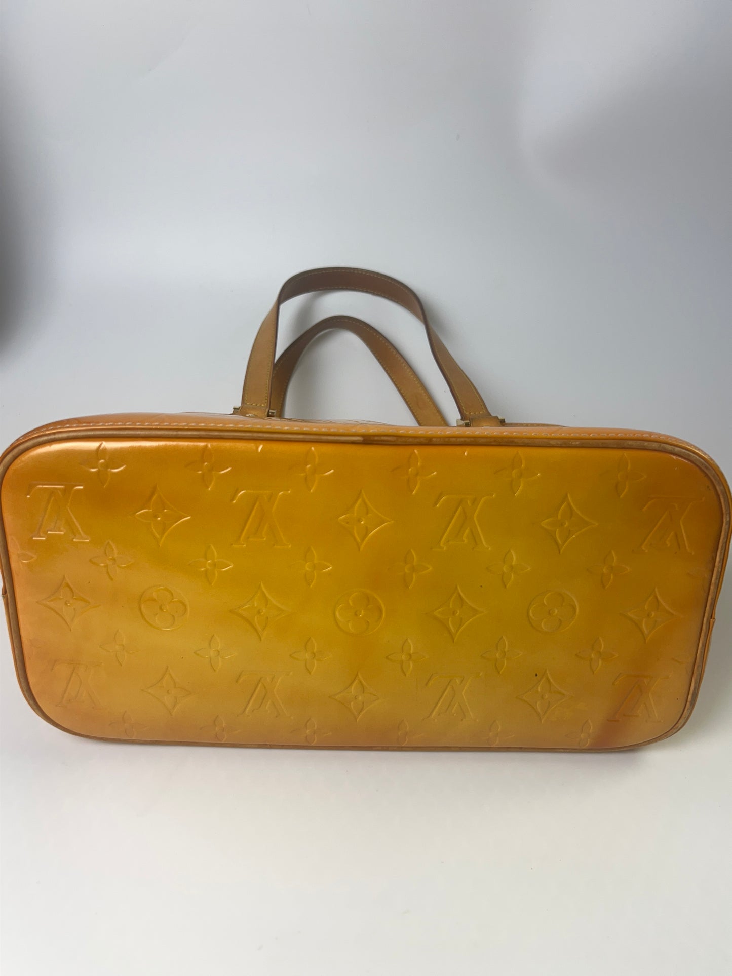 Louis Vuitton Vernis Tote Bag Houston Monogram Vernis Handbag Yellow