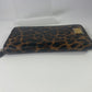 DOLCE & GABBANA Long Zippy Wallet Brown Leopard Leather Bifold Cardholder