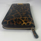 DOLCE & GABBANA Long Zippy Wallet Brown Leopard Leather Bifold Cardholder