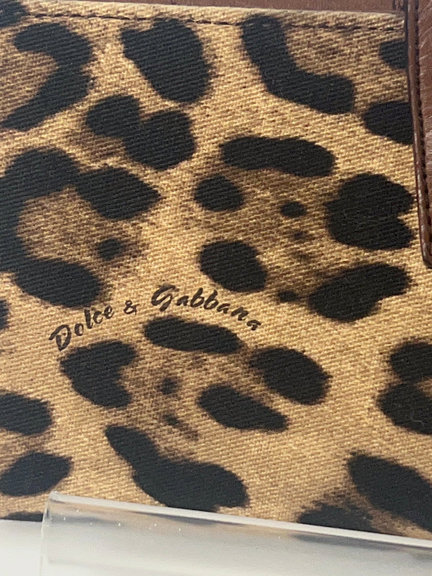 DOLCE & GABBANA Long Wallet Brown Leopard French Flap Leather Bifold Cardholder