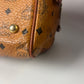 Authentic MCM Visetos Leather Vintage 2Way Travel Boston Bag Cognac 6197G