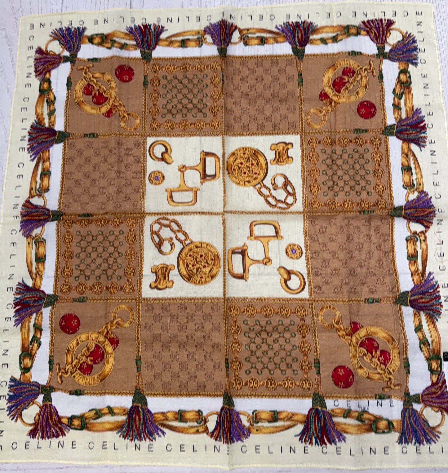 CELINE Handkerchief/Scarf 17x17