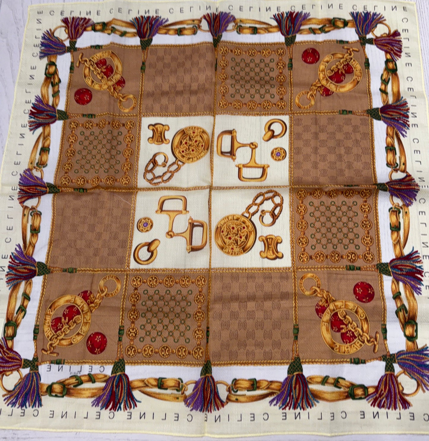 CELINE Handkerchief/Scarf 17x17