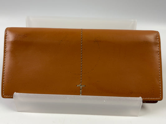 TOD'S Long Wallet Navy Brown Flap Wallet