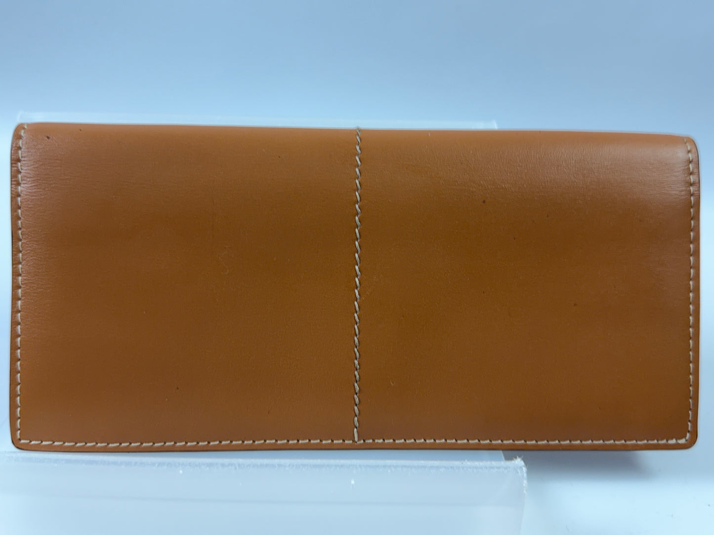TOD'S Long Wallet Navy Brown Flap Wallet
