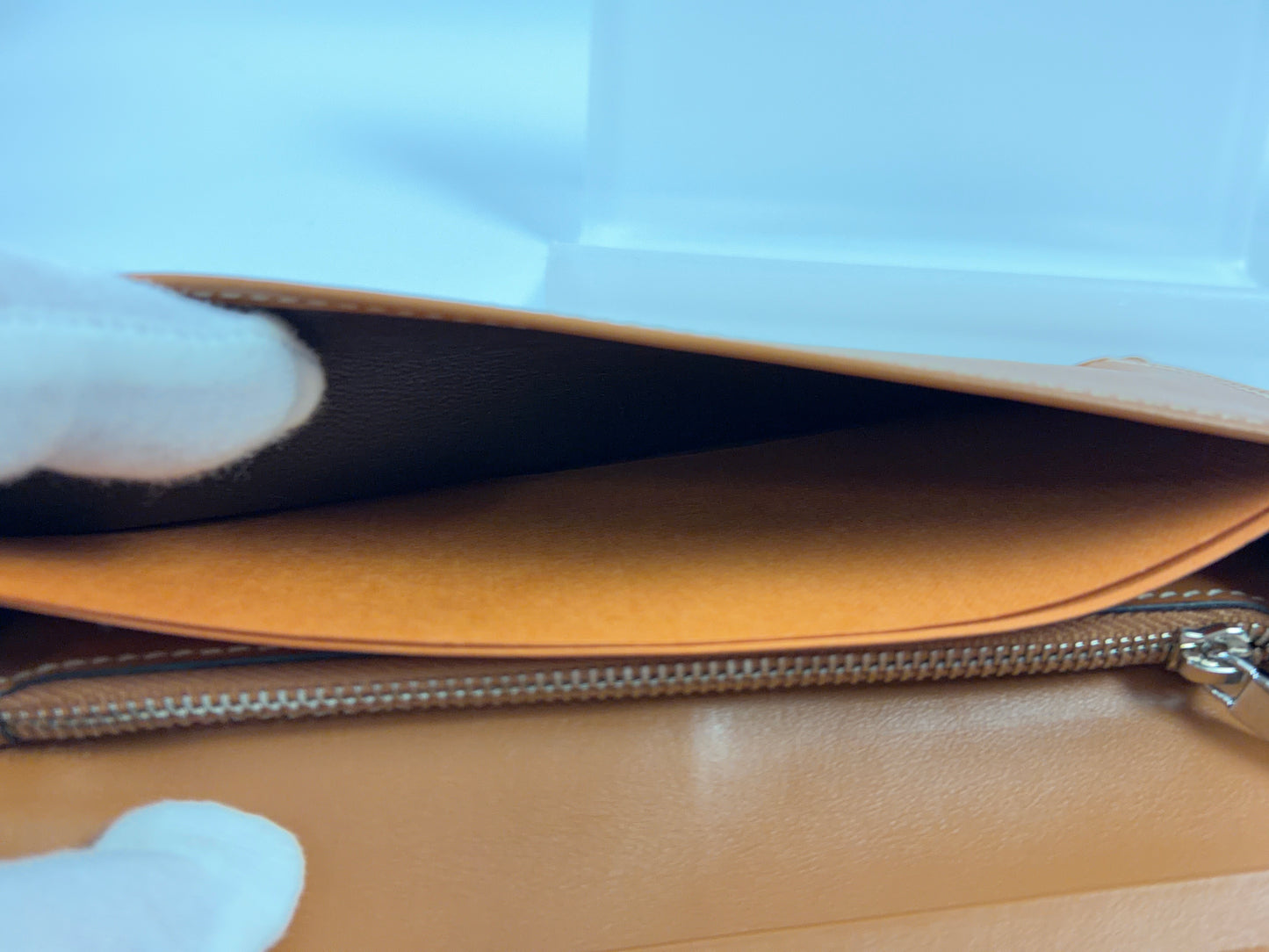 TOD'S Long Wallet Navy Brown Flap Wallet