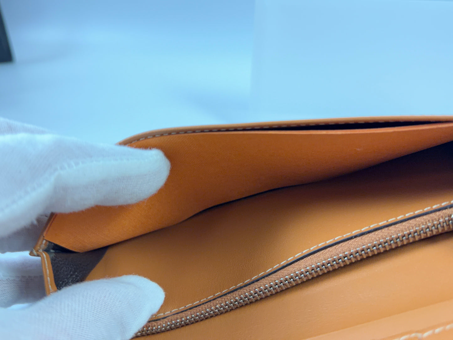 TOD'S Long Wallet Navy Brown Flap Wallet
