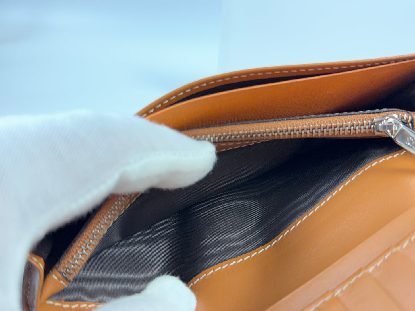 TOD'S Long Wallet Navy Brown Flap Wallet