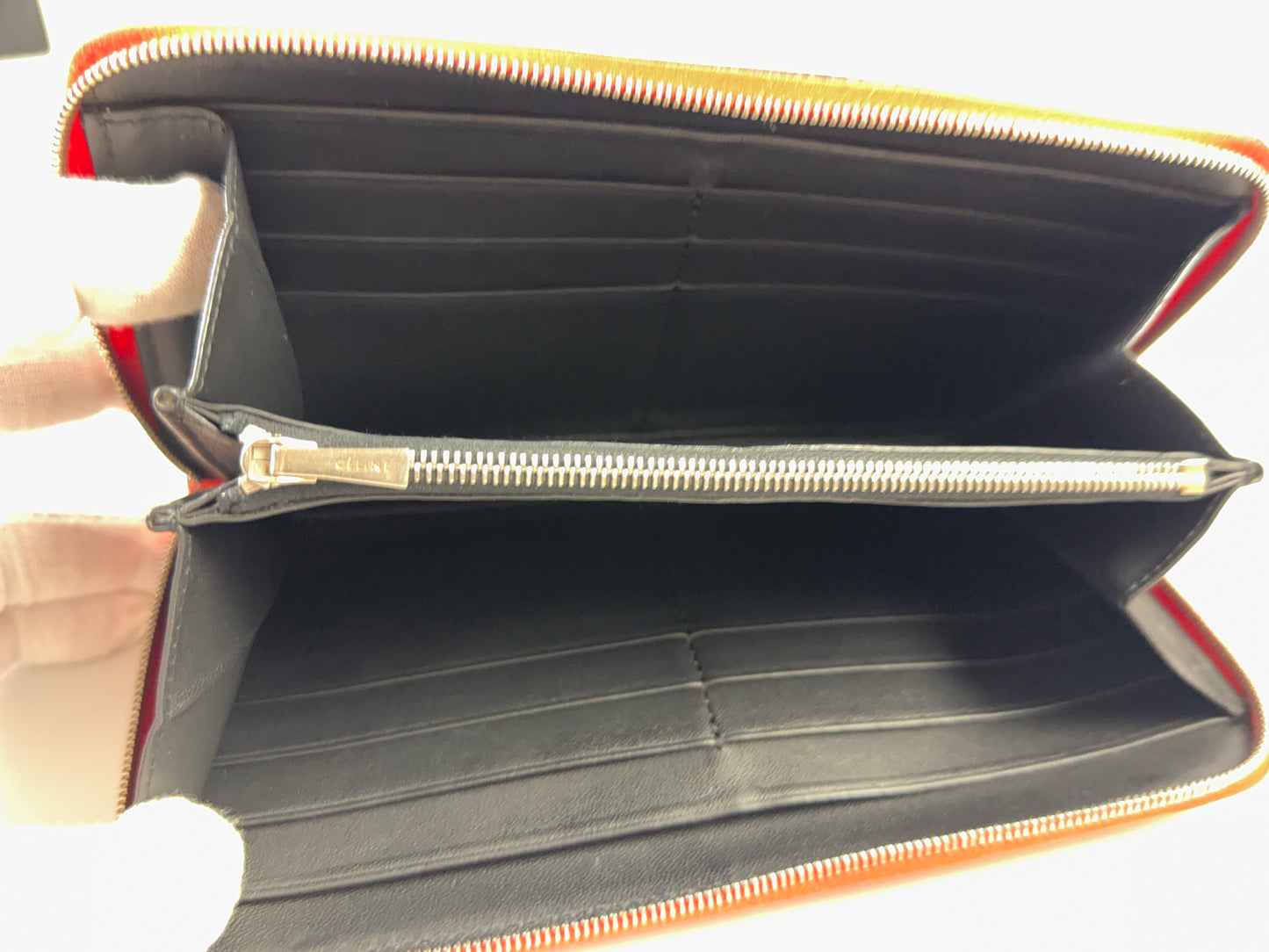 Celine Red Zippy Leather Long Wallet