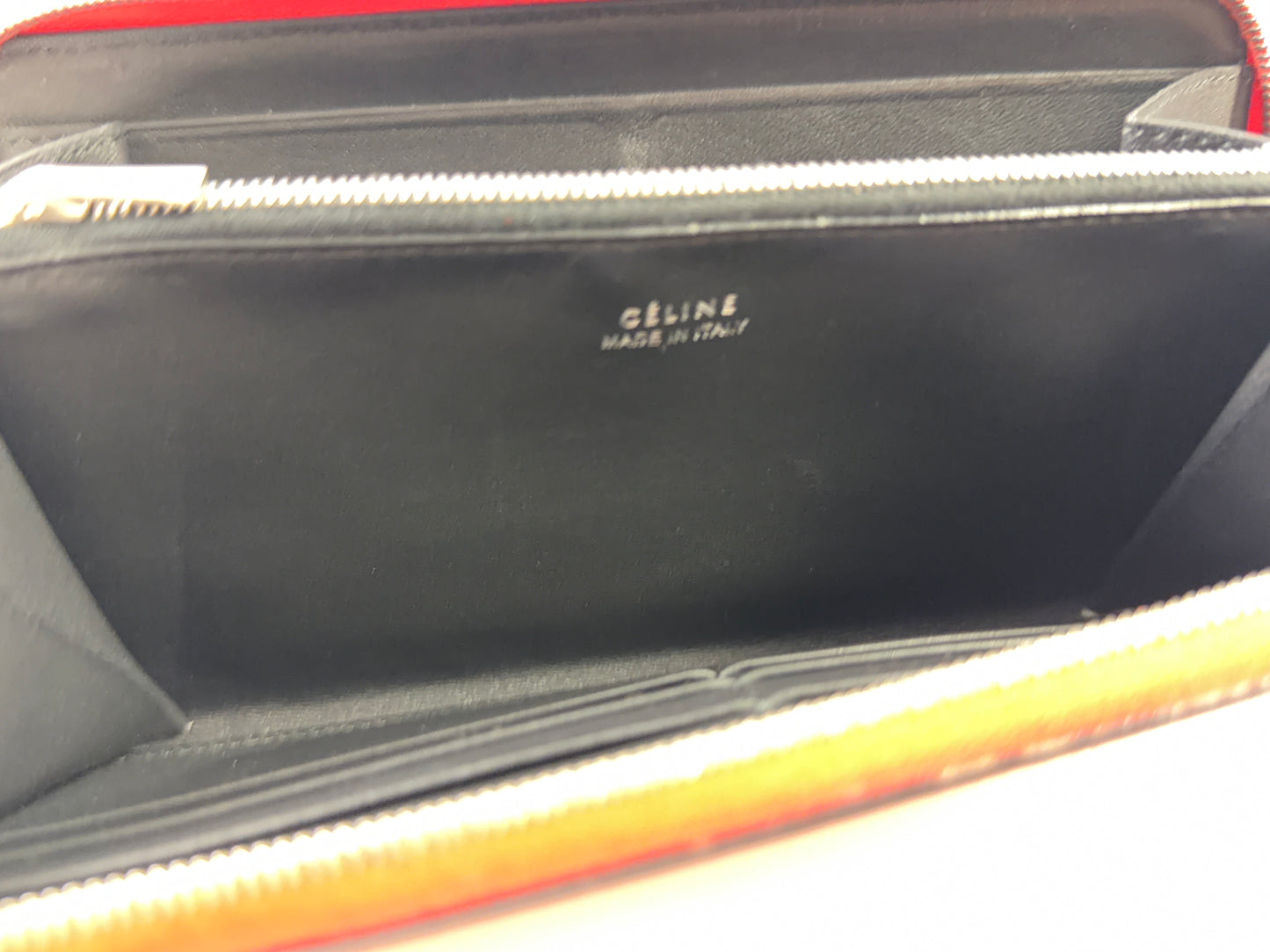Celine Red Zippy Leather Long Wallet